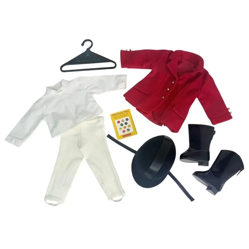 American Girl Doll Equestrian Outfit Horseback Riding Breeches Helmet Boots Top